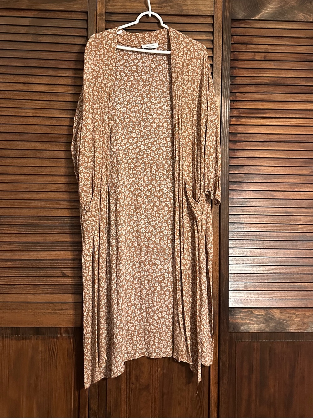 CJLA Lightweight Floral Duster Cardigan in Orange - Women’s XS